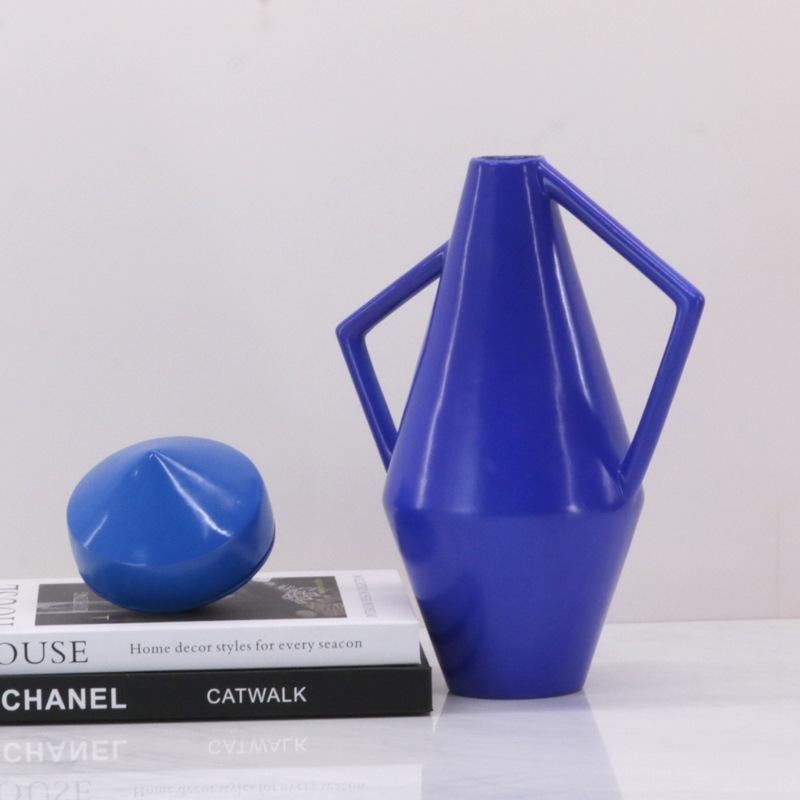 Nordic Creative Morandi Hand In Hand Vase Double Handle Vase Ornaments Home Model Room Ins Style Flower Arrangement Device