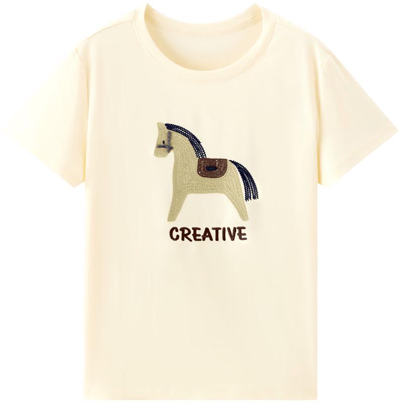 EICHITOO Women s Horse Pattern T-shirt L