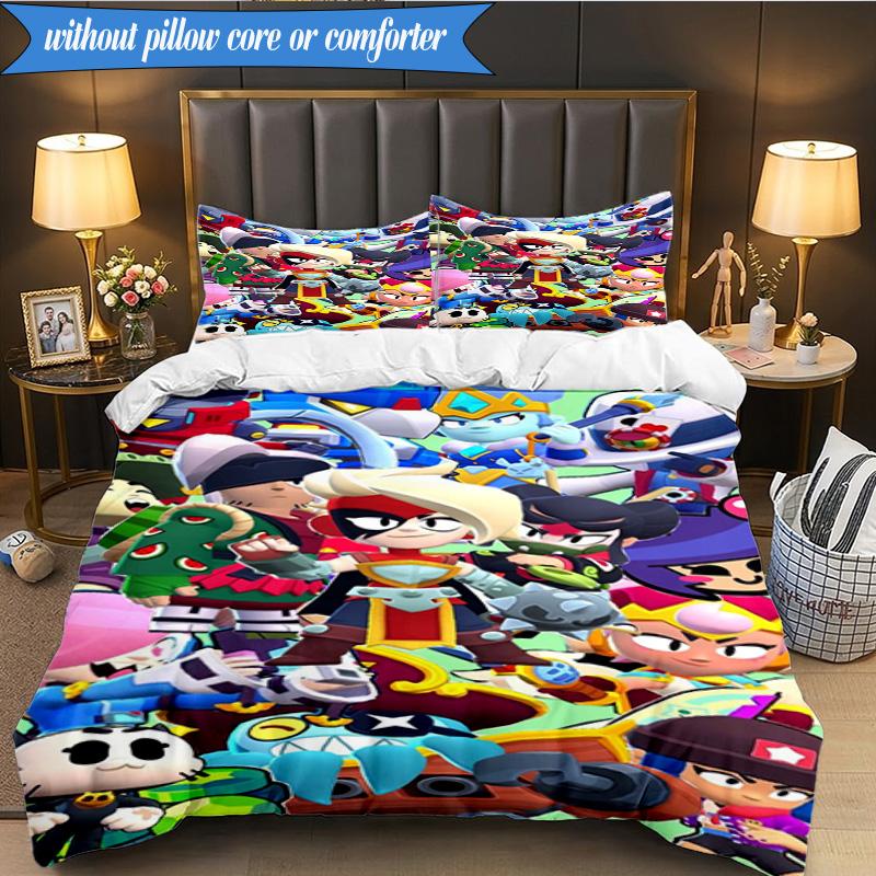 Game Brawl Adventure Heroes 3pcs K-pop music group Bedding set,Ideal for Bedroom, Dormitory,Including Duvet Cover And 2pcs Pillowcases,Fan gifts
