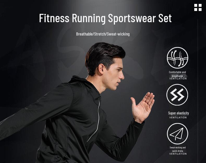 Men's 5-Piece Quick-Dry Sports & Fitness Set: Gym, Running, Basketball - All Seasons