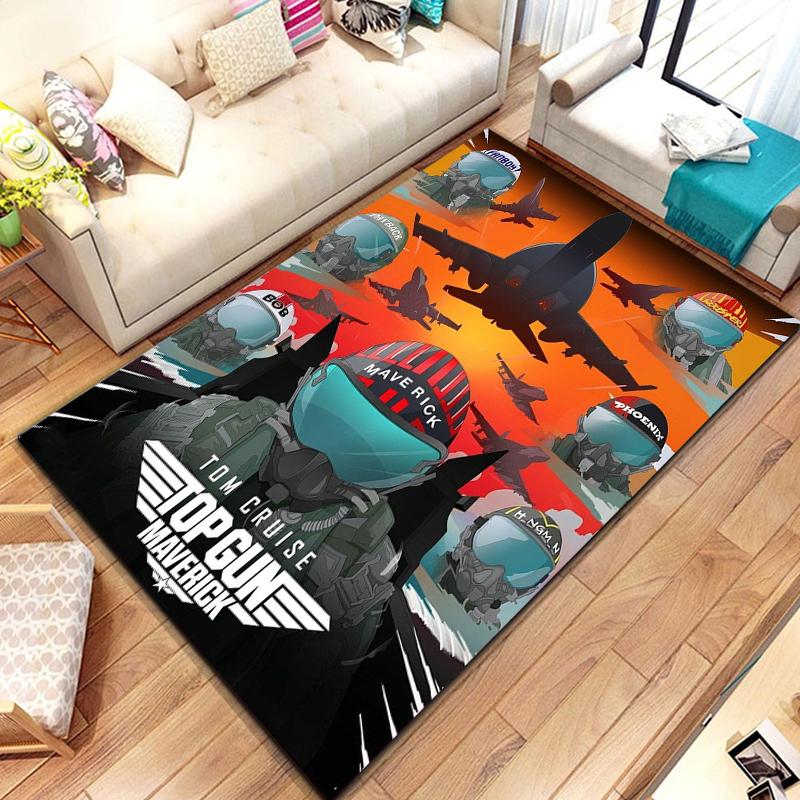 Classic Movie Top Gun Sign Tom Cruise Carpet Rug for Home Living Room Bedroom Sofa Doormat Decor,kid Area Rug Non-slip Floor Mat