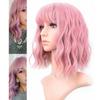 Pink Long Curly Wig 15.0in Length Universal High Temperature Synthetic Hair Curly Wig for Parties Cosplay