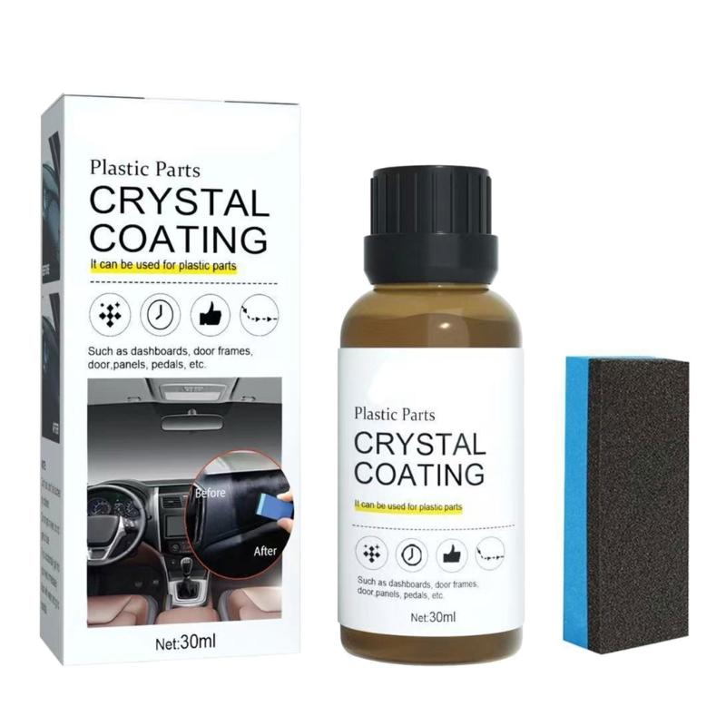 

Automotive Plastic Revitalizer 30ML Crystal Coating Waterproof Scratch Resistant Inner Care Enhances Gloss Repels Dirt 1