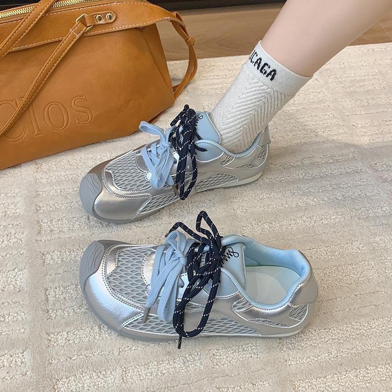 New retro style women's double shoelaces casual versatile sports women