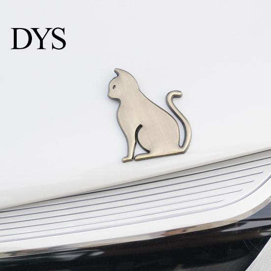 Car Stickers No Residue Decal Metal Cat 3D Animal Emblem for Scratch Hiding Chrome Removable Decals Finish Zinc Alloy Sticker Body And Trunk