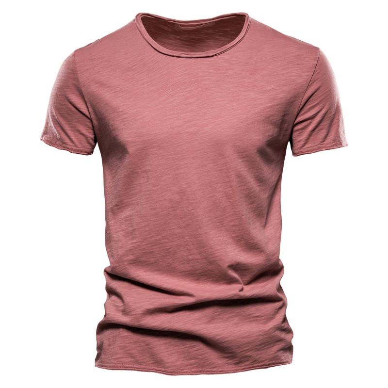 Summer men's new solid color V-neck short-sleeved T-shirt  men's fashion