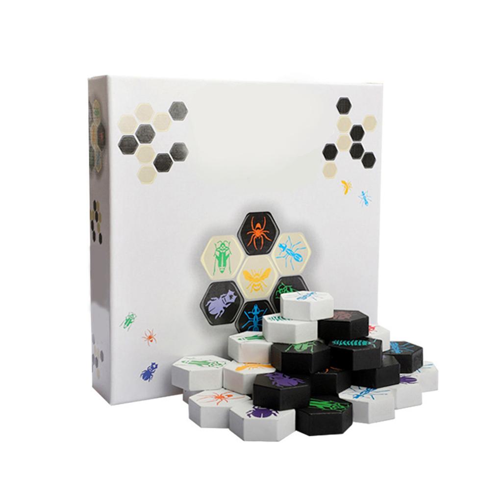 Wooden Insect Chess Table Game Cards