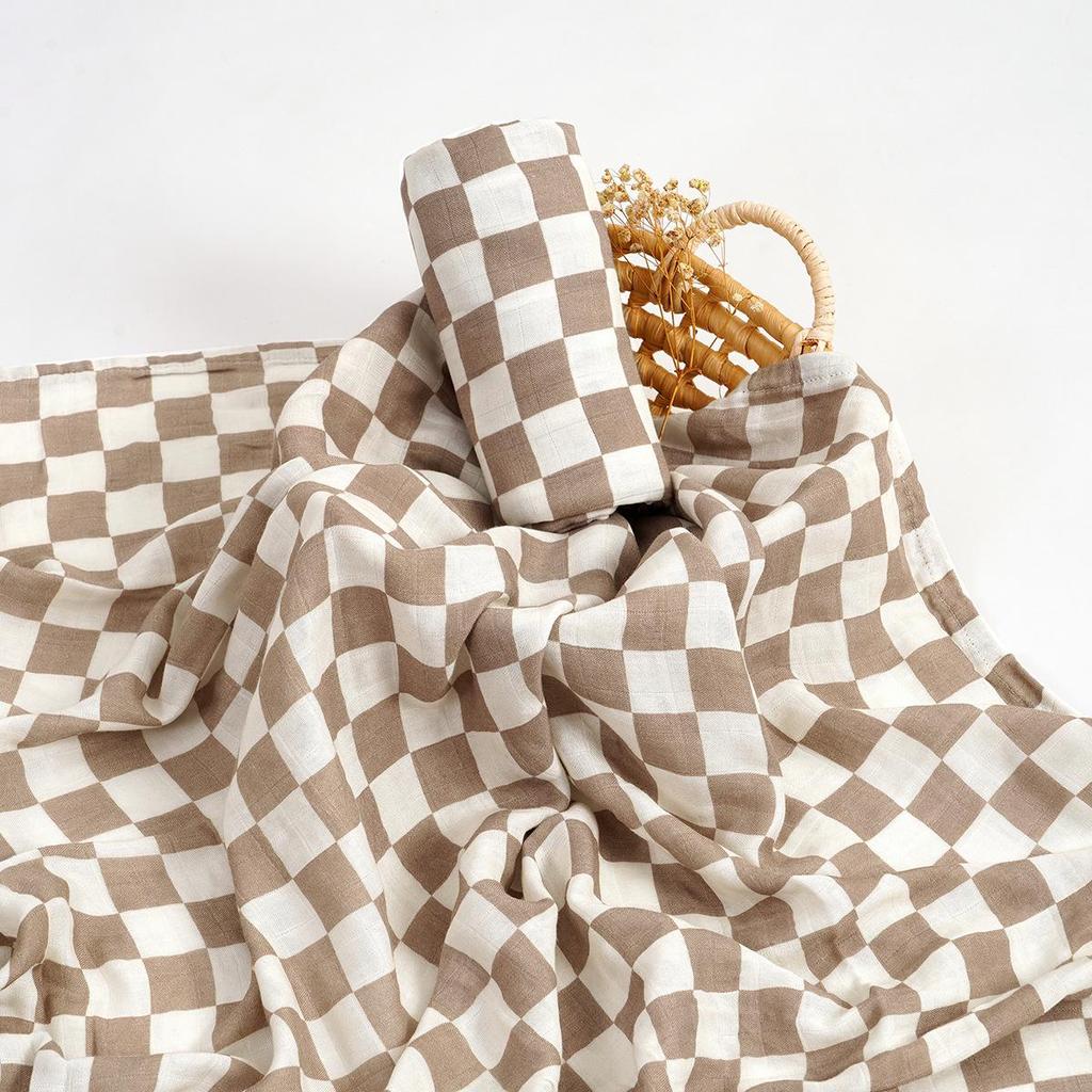 Kangobaby Bamboo Cotton Muslin Swaddle Blanket for Newborns