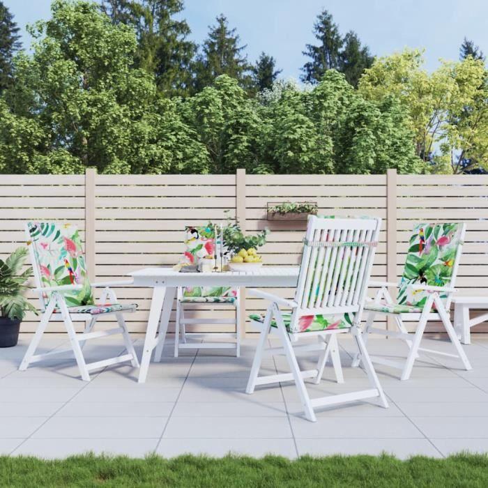VidaXL Coussins de chaise à dossier haut 4 pcs multicolore tissu 361260