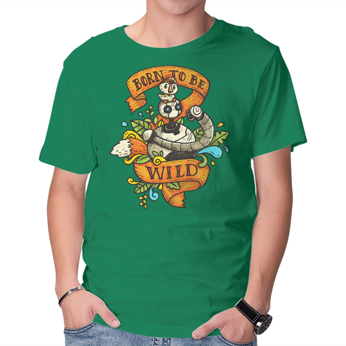 Unisex Crew Neck T-Shirt Born To Be Wild Graphic Short Sleeve Casual Tee S
