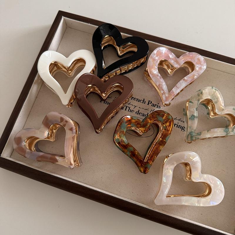 Korean Version of Love Hairpin Retro Grab Clip Elegant Shark Clip hair clip claw clamp Headwear Girls Women Hair Accessories