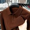 Dicke Strickwaren für Herren: Einfarbiger Pullover mit Revers, Warmes Langarm-Oberteil für Herbst/Winter