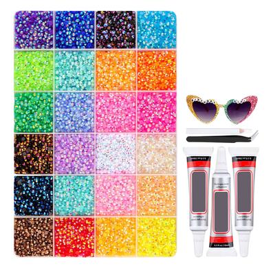 3 Flessen Lijm van 10 ml 24 Kleuren Hars Schitterende Stukjes van 3 mm Voor het Maken van Schitterende Kit Met 3 Flessen Lijm Voor Kleding Schoenen Kunstboek Kunst