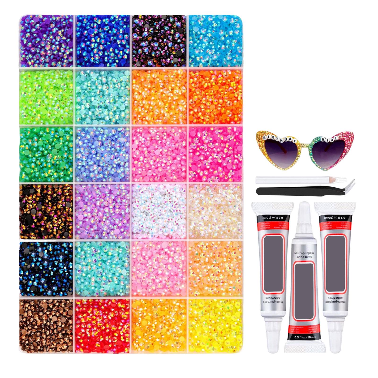 

3 Bottles Of 10ml Glue 24 Colors Of Resin Dazzling, 3mm Pieces For Making, Dazzling Kit With 3 Pieces Of Glue For Clothing Shoes Art Book Art One Size