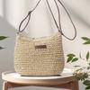 Casual Messenger Straw Woven Bag New Summer Simple Hand Straw Bag Woven Bag Vacation Beach Bag Versatile Women's Bag Factory