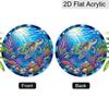 2D Flat Acrylic Blue Sea Turtle Suncatcher Decorative Hanging Ornament, 7.87/11.81inches Summer Underwater World Coral Turtle Design Window Hanging