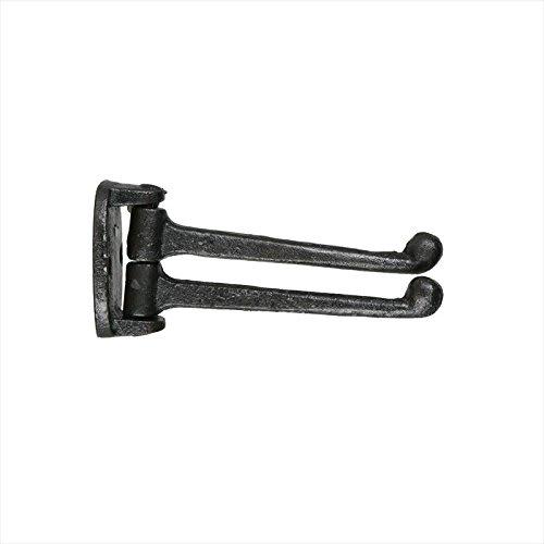 Dulton Iron Parts 2 Swing Wall Hook, Antique Black, 57mm H x 42mm W x 125mm D, 2 SWING WALL HOOK A.BLK S255-89ABK