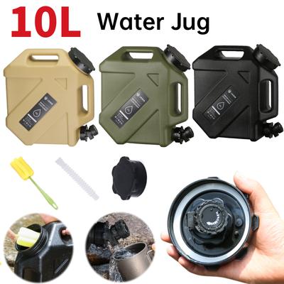 10L Camping Water Jug with Detachable Faucet Portable Water Tank Large Capacity Lightweight Water Dispenser Carrier for Car Camp
