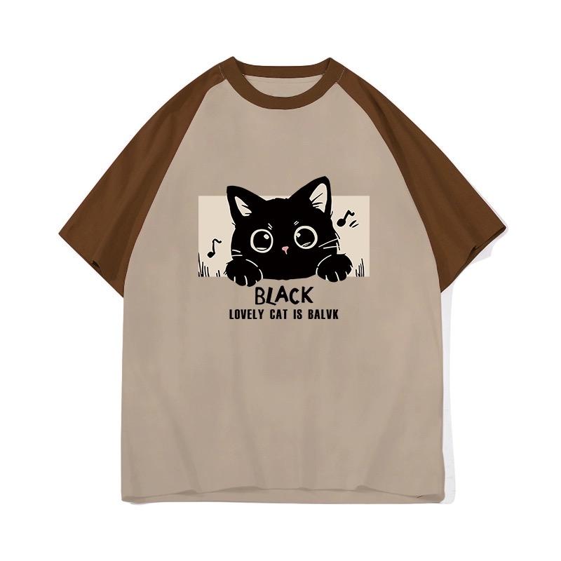high quality 220G 100% cotton Tee shirt Summer vintage funny Cartoon Print T Shirt for Women Clothes Harajuku Oversized T-shirt Y2k Tops streetwear