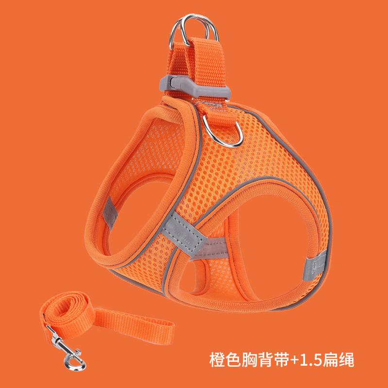 Pet supplies vest - style pet harness, reflective and breathable, cat and dog leash, dog - walking rope