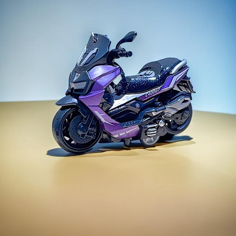 Creative Alloy Harley Motorcycle Keychain: Motorcycle Simulation Rebound Racing Toy Ornament