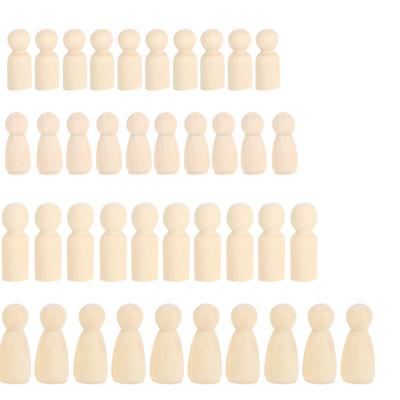 34mm / 43mm Weiblich Männlich DIY Bemalpuppen Holz Kind Bemalfigur Spielzeug