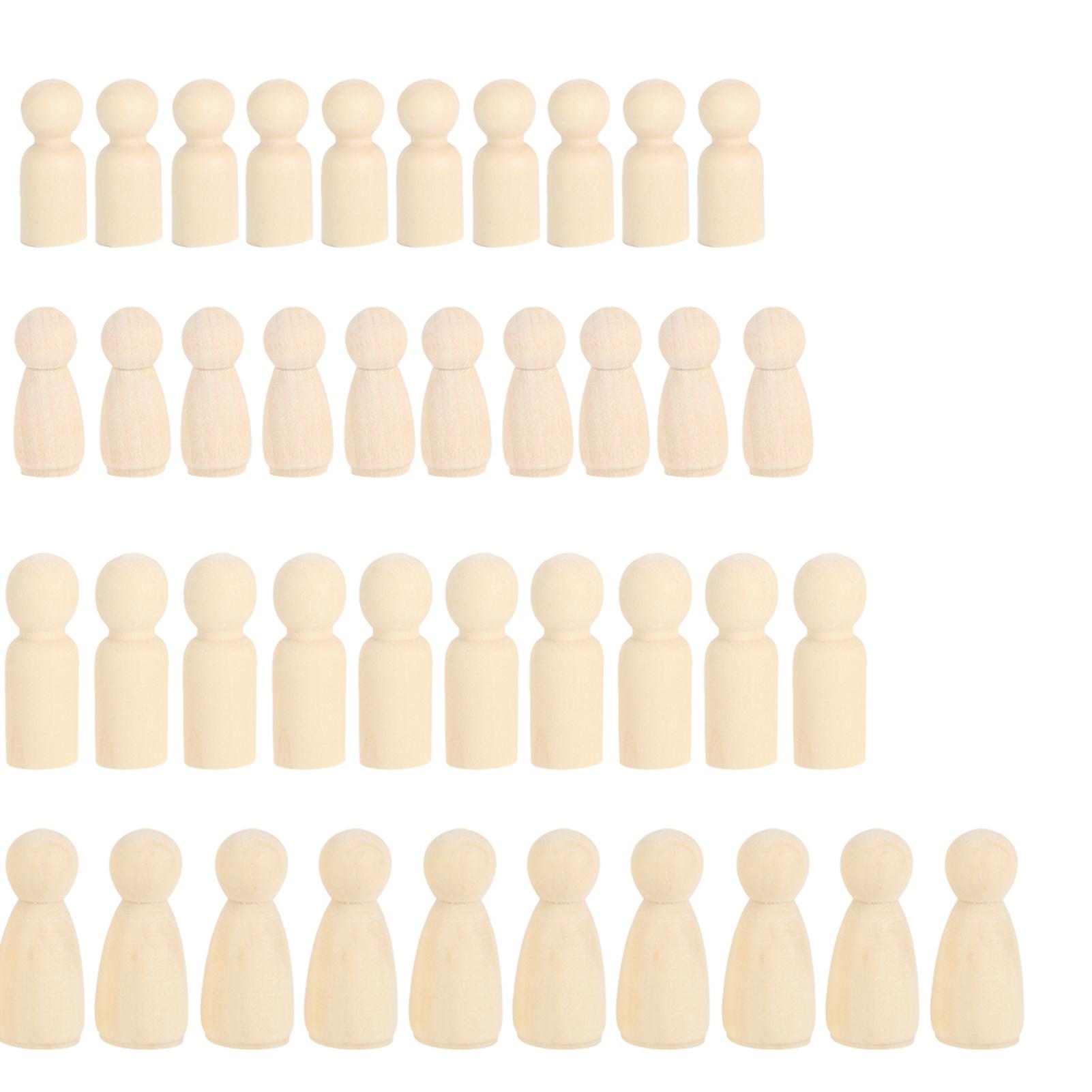 

34 мм / 43 мм Женский Мужской Сделай Сам Раскрашивание Кукол Деревянная Детская Раскраска Фигурка Игрушка