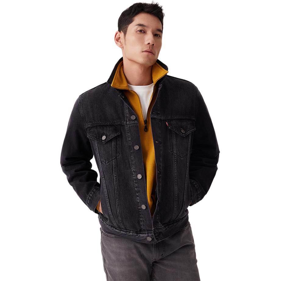 Levis Embroidered Print Loose Denim Jacket Men Jackets Smoke-Gray 0016Z-0000