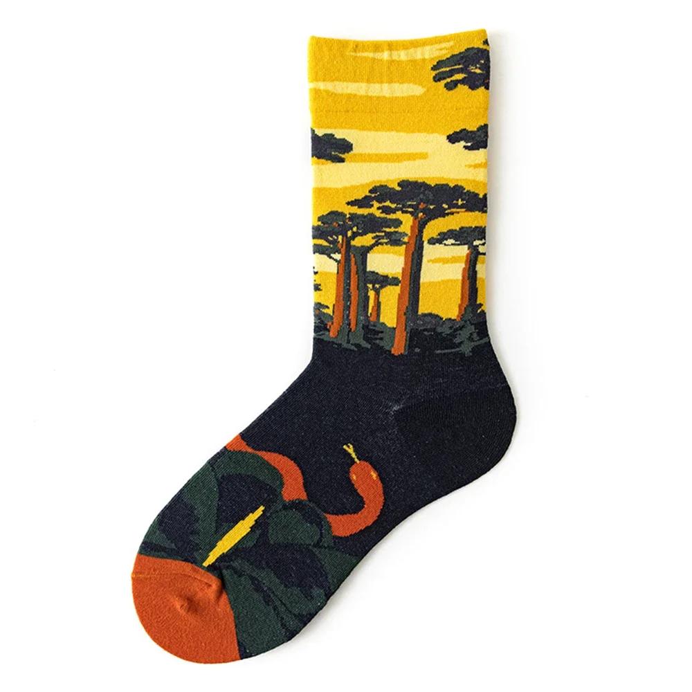 Colorful Cartoon Creative Fashion Vine Graffiti Novelty Men Women Socks Winter Warm Comfortable Cotton Sokken Dropship