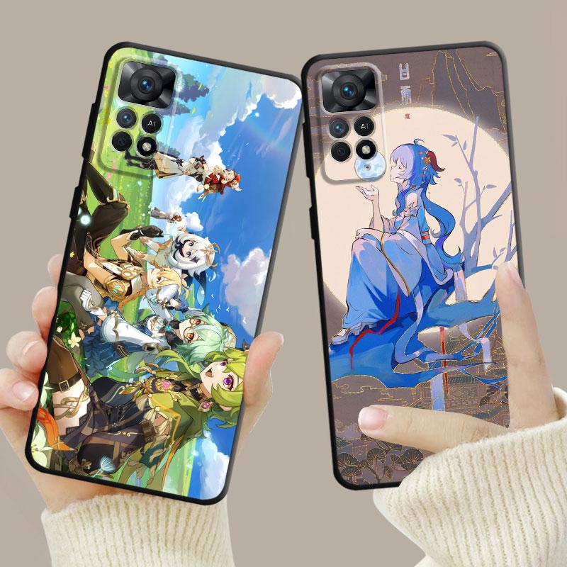 Genshin Impact Kamisato Ayaka Xiao Case For Xiaomi Redmi Note 12 11t 11s 11 10 8 Pro 9 9s 9t 8t For Mi 10 8 9a 9c 10c 12c K40