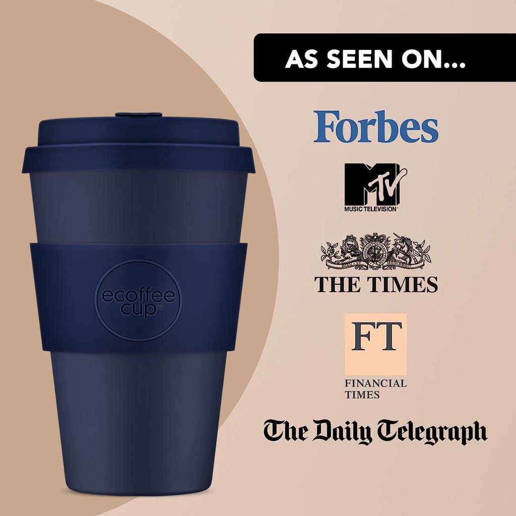 Ecoffee Cup, Reusable, Eco-Friendly, 400ml, with Saucer, 814 028