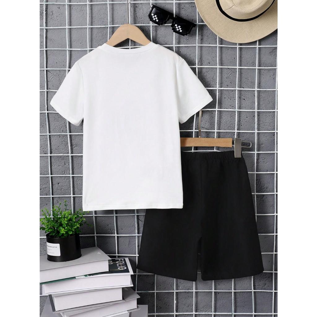 Summer Old  Boys  Hawaiian  Style  Sportswear  Breathable  And  Sweat  Absorbing  Short  Sleeved  Sports  Style Set