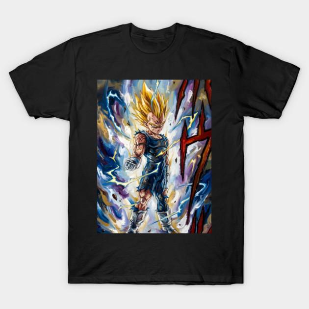 Asian Size Cotton Unisex Tshirt Print T-shirt Vegeta Oil Painting T-shirt No-Cut Print Regular Fit