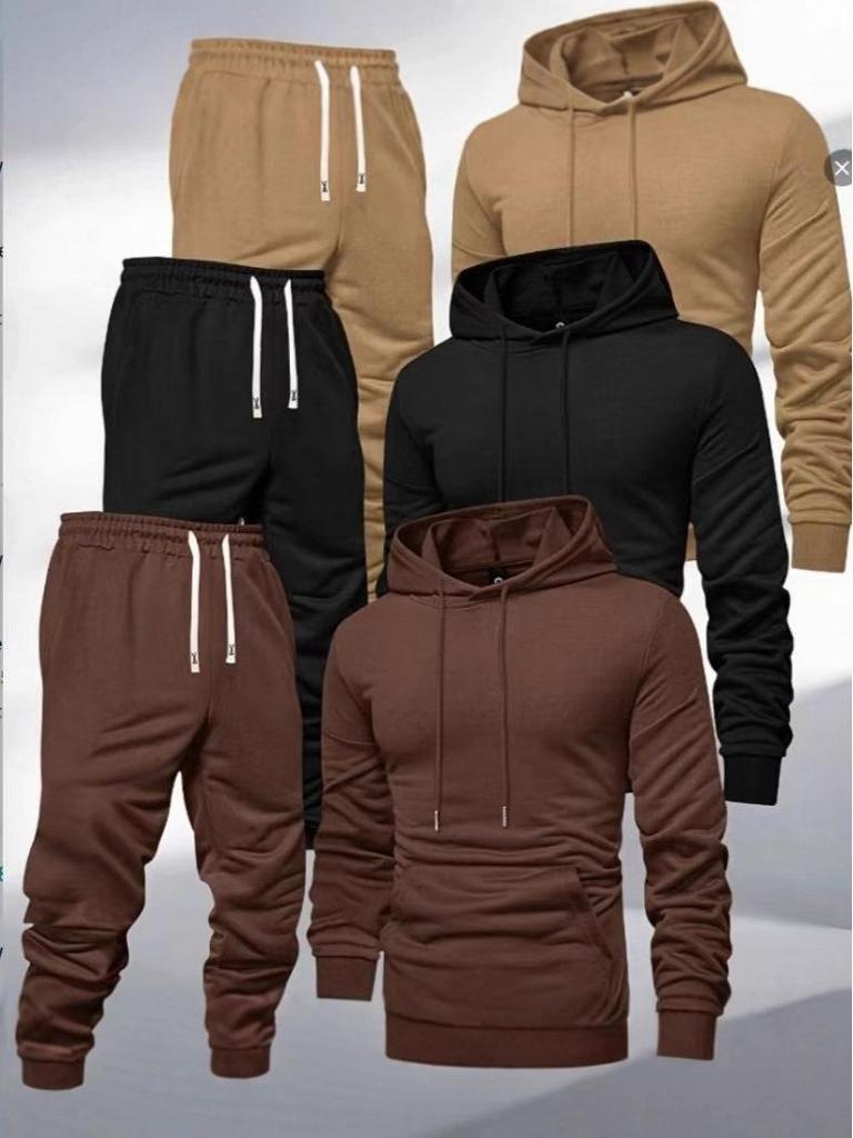 Hooded Casual Tracksuit Set: Solid Color, Versatile Sweatshirt & Sweatpants for Autumn