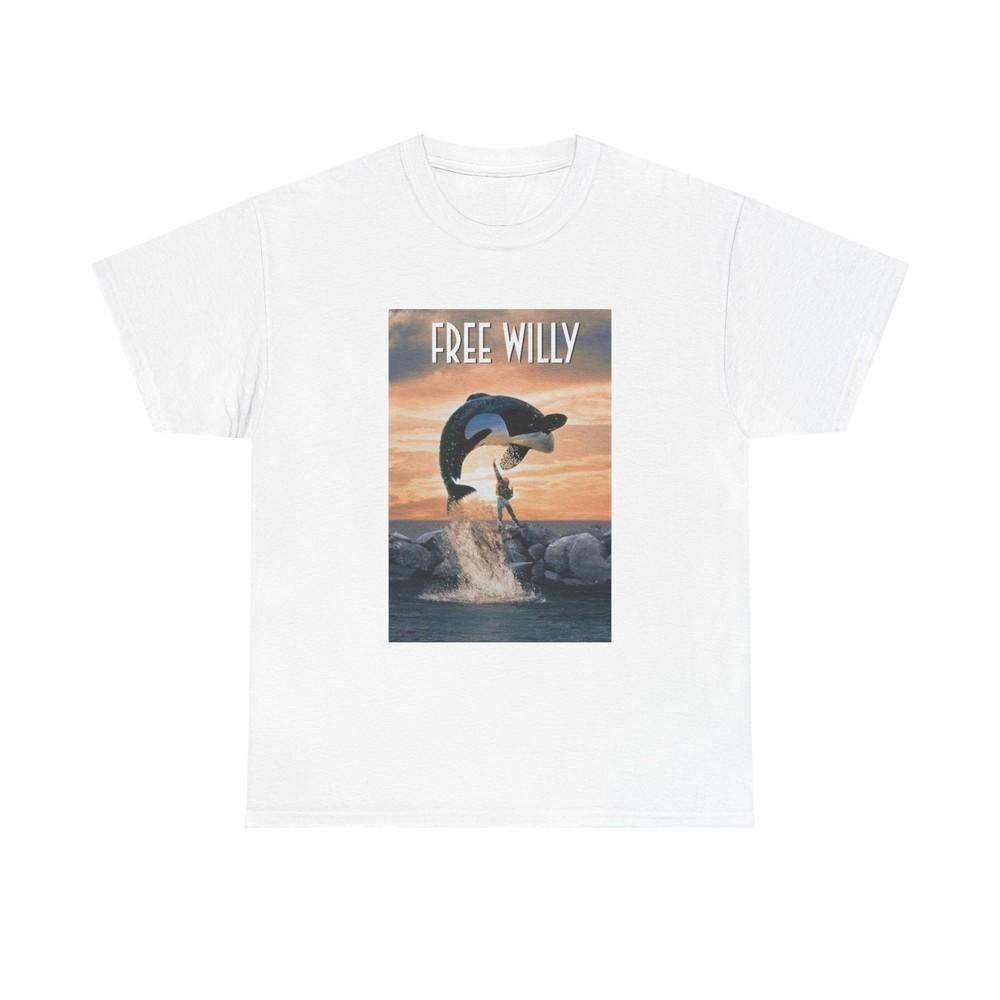 Футболка Free Willy Ретро Постер Фильма 90-х Детская Винтажная Унисекс Плотный Хлопок Унисекс Футболка L