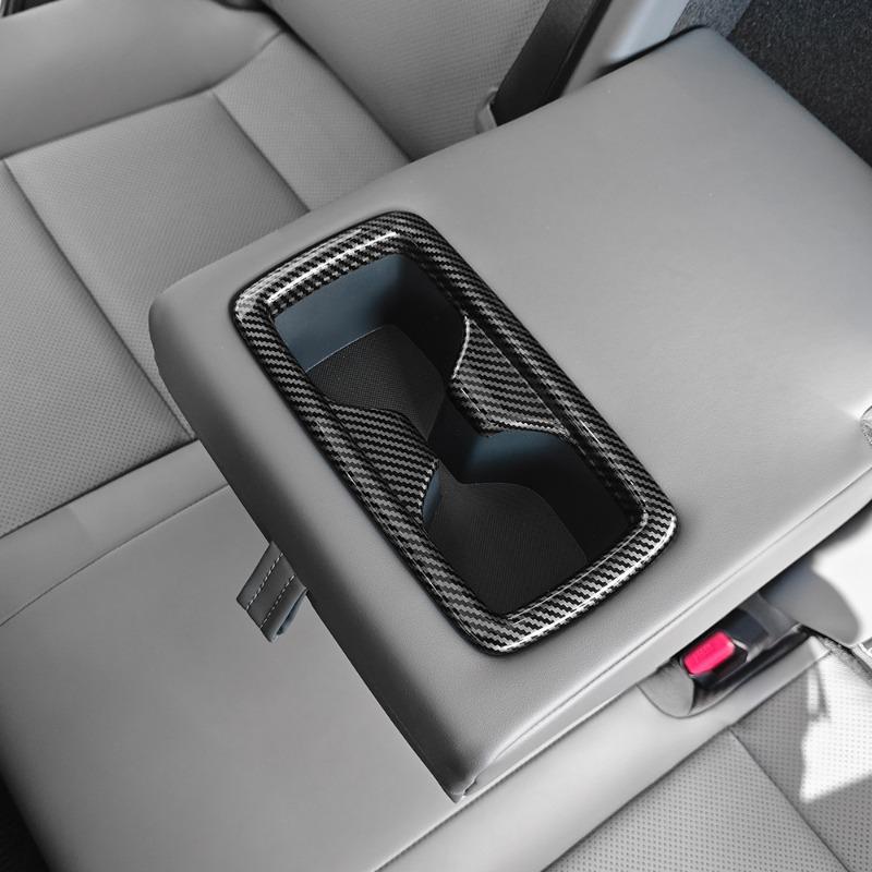 For Toyota Rav4 2026 Rear Cup Holder Decorative Trim Stickers Carbon Fiber Auto Inerior Drink Bottle Storage Slot Accessories