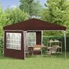Pop Up Party Tent 288 X 288 X 245 Cm Brown Oxford Fabric