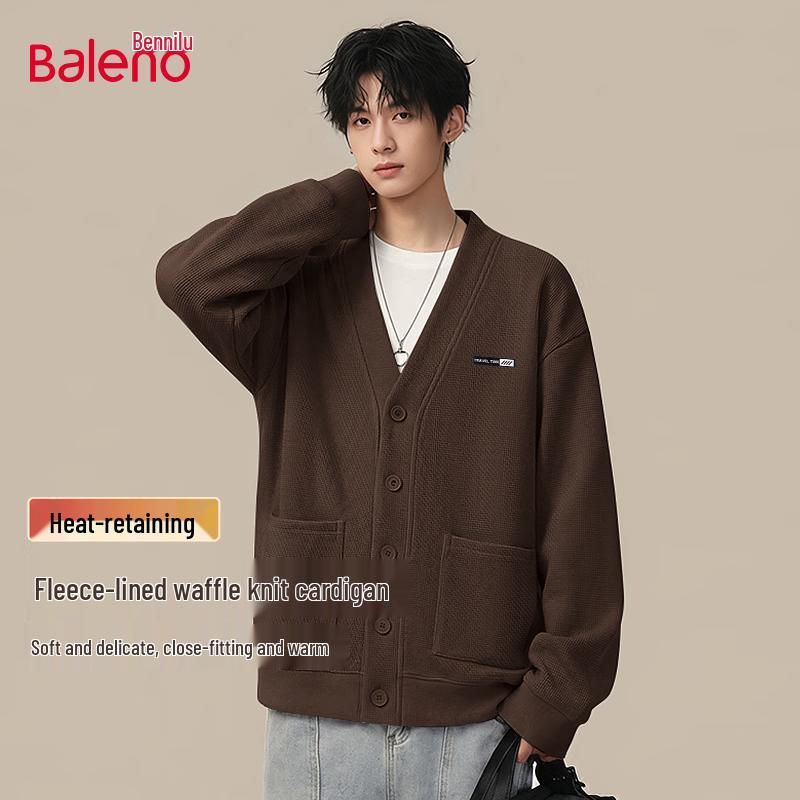 Baleno Men s Winter Thickened V-Neck Cardigan Sweatshirt XL