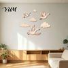 DIY Wall Stickers for Baby Room 7Pcs/Set Wooden Flying Goose and Cloud Art Decor Nursery, Self-Adhesive Bohemian Rustic Wood Bedroom Decoration