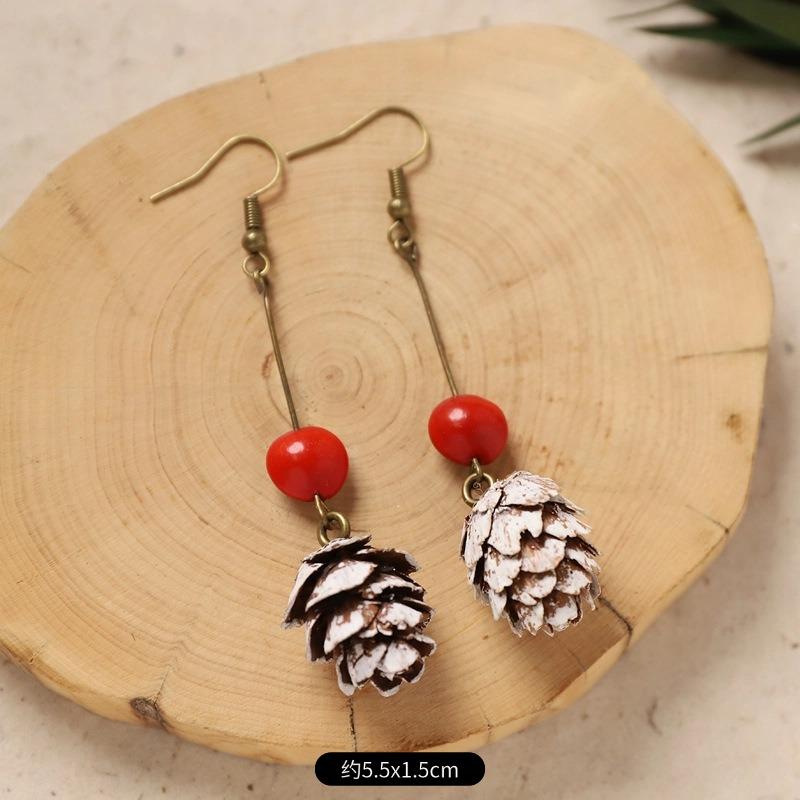 Original Design Traditional Chinese Medicine Plant Earrings Retro Literature Natural Fruit Handmade Long Earrings Women