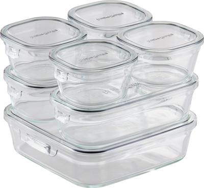Iwaki Heat Resistant Glass Storage Container Cool Gray System Set Pack & Range PC-PRN7GY2