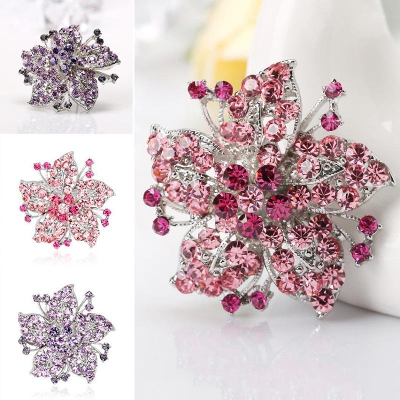 Spilla a forma di sciarpa con fiore in strass alla moda, regalo per la festa di nozze, gioielli da donna