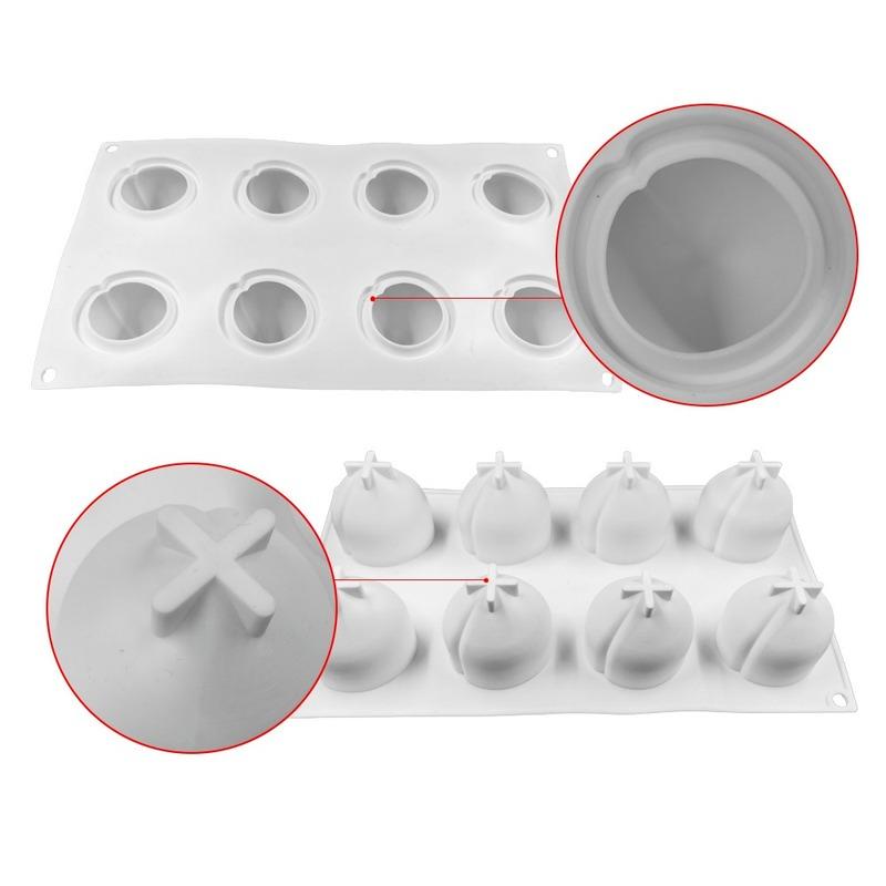 Peach Shape Silicone Mousse Cake Stylish Design Mold Designed For Baking Fruit Dessert Decorating Chocolate Bakeware Mould 8 Hole