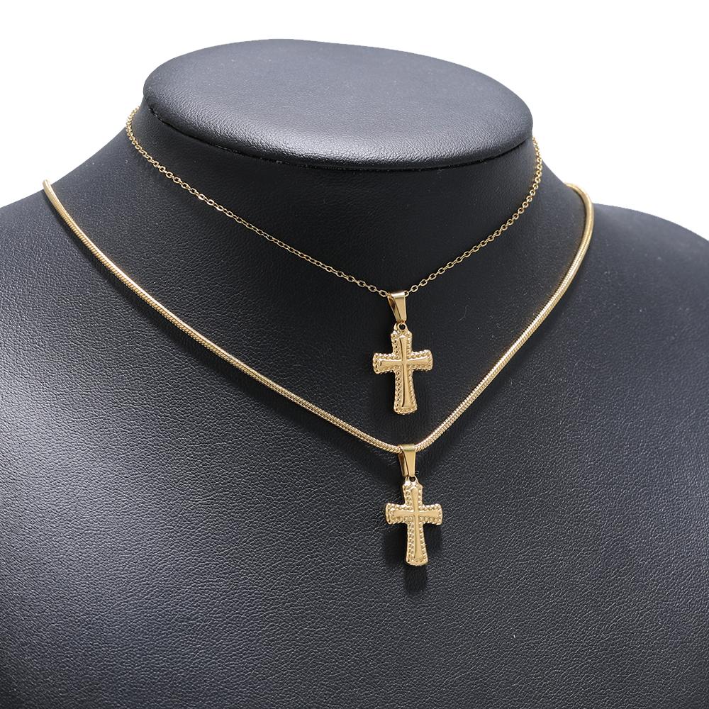 5pcs Stainless Steel Casting Cross Charms DIY Religious Jewelry Pendant Vintage Necklace Making Chokers Findings Supplies