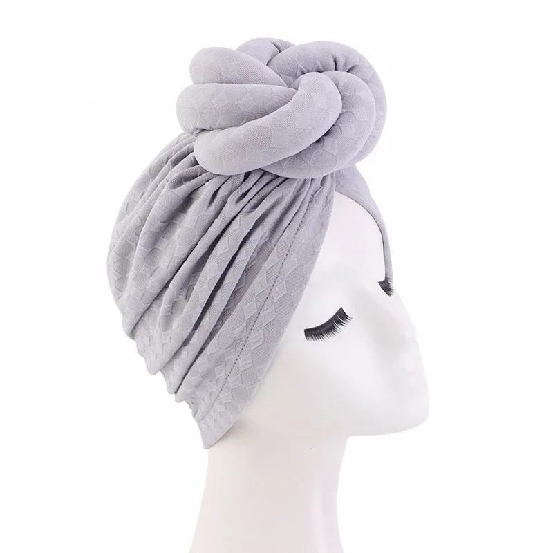 Bowknot Turban Indian Women Muslim Hijab Stretch Chemo Cap Cancer Hat Hair Loss Cover Head Scarf Wrap Beanies Bonnet Headwear