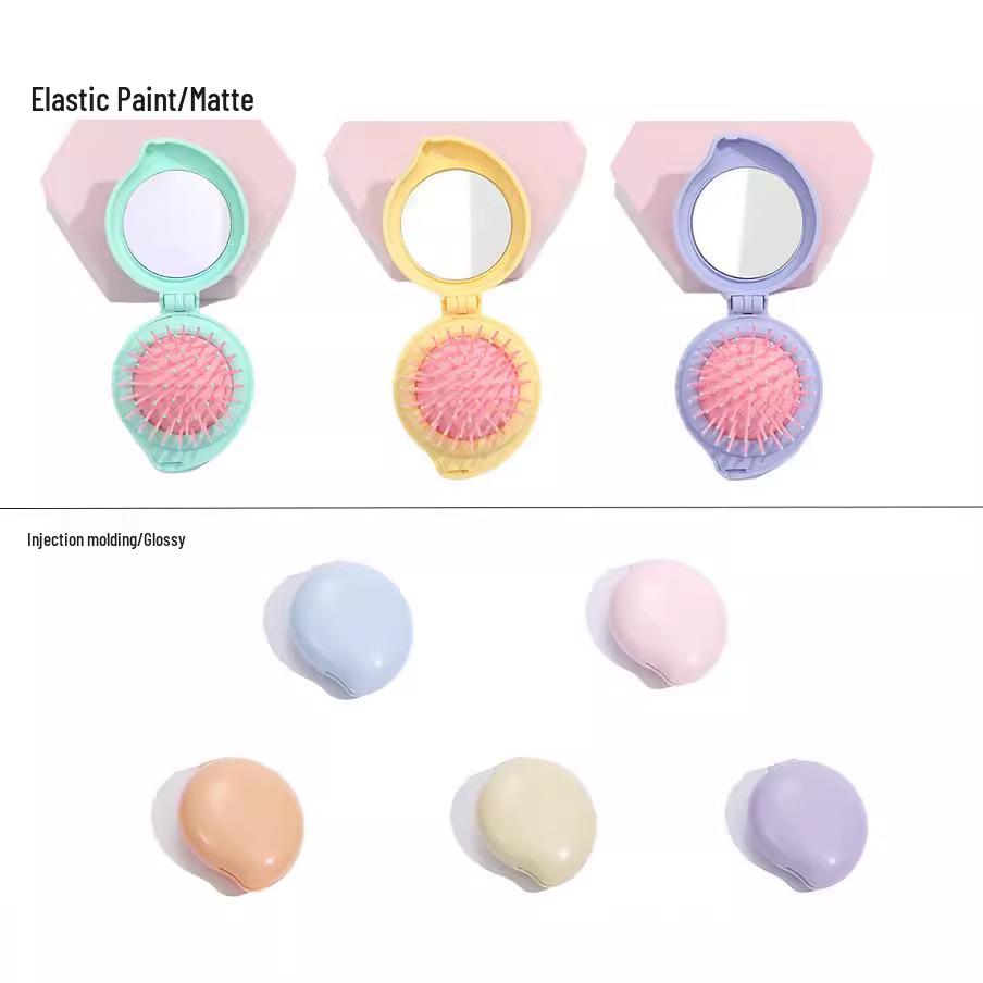 Teardrop Cream Glue Folding Mirror & Portable Airbag Massage Hair Comb