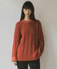 CITTA Shaggy Dog Wool Cable Round Contrast Knit_Ctk208 (Orange Brown)