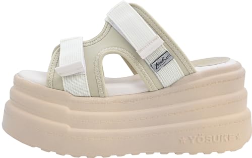 Yosuke Women's Ivory Wedge Sandals, Size 24.5cm (2710037)