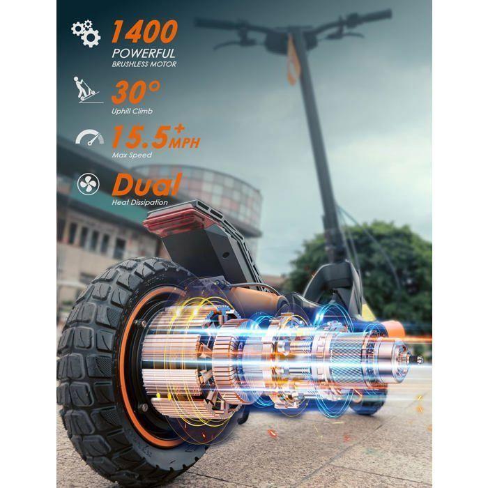 Scooter électrique KuKirin G3 Édition 2024 - Moteur 1200 W - Batterie 52 V - 18 Ah - Pneus 10,5 pouces.