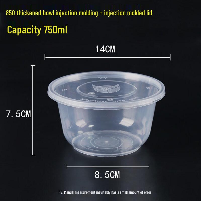750ml Disposable Plastic Soup & Takeaway Bowls with Lids